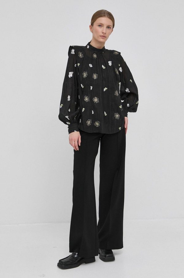 SS22-BDD08R_99X_F1.jpg Bruuns Bazaar Bluză Valerian Nome femei, culoarea negru, in modele florale
