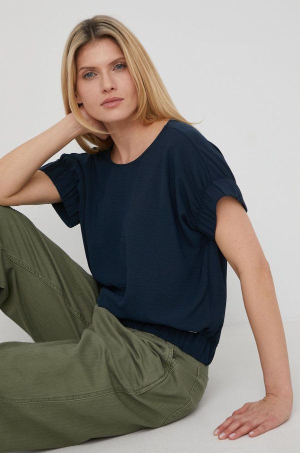 SS22-BDD09S_59X_F1.jpg Pepe Jeans bluza Margot femei, culoarea albastru marin, neted