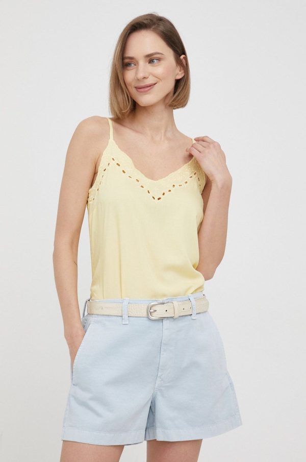 Pepe Jeans bluza Marga femei, culoarea galben, neted