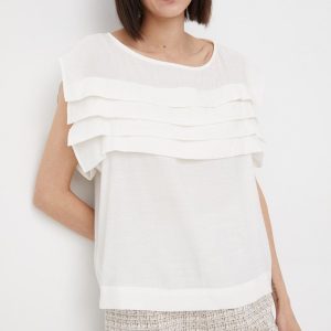 SS22-BDD0BH_01X_F1.jpg Sisley bluza femei, culoarea bej, neted