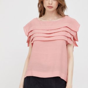 SS22-BDD0BJ_30X_F1.jpg Sisley bluza femei, culoarea roz, neted