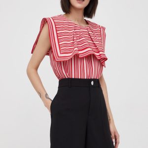 Sisley bluza femei, culoarea rosu, modelator