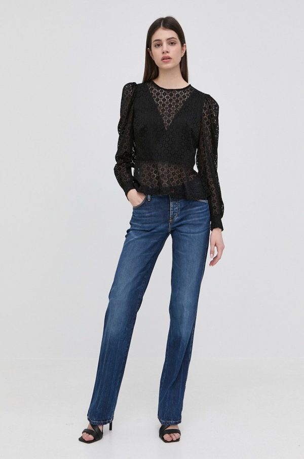 Morgan bluza femei, culoarea negru, neted