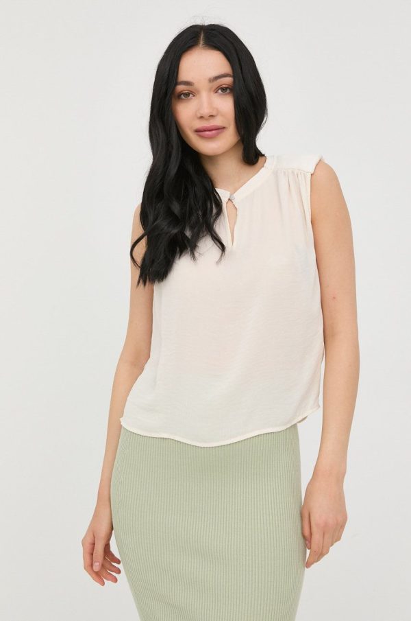 Morgan bluza femei, culoarea bej, neted