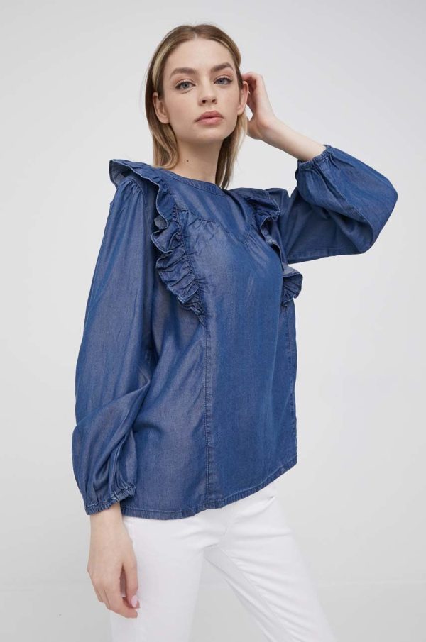 SS22-BDD0DM_54X_F1.jpg United Colors of Benetton bluza femei, culoarea violet, neted