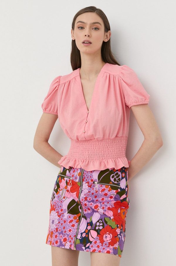 Morgan bluza femei, culoarea roz, neted