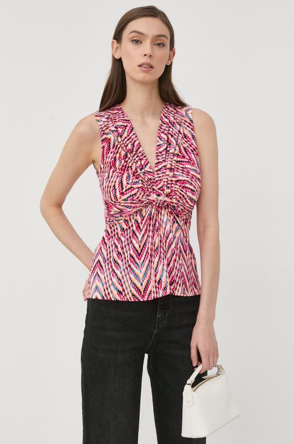 SS22-BDD0GN_43X_F1.jpg Morgan bluza femei, culoarea roz, modelator
