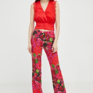 SS22-BDD0H0_33X_F1.jpg Morgan bluza femei, culoarea rosu, neted