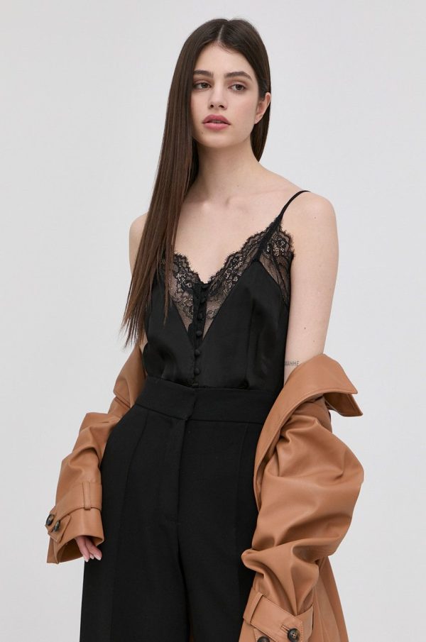 SS22-BID08E_99X_F1.jpg Bardot bluza femei, culoarea negru, neted