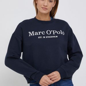 Marc O'Polo Hanorac de bumbac femei, culoarea albastru marin, cu imprimeu