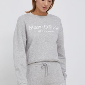 Marc O'Polo Hanorac de bumbac femei, culoarea gri, cu imprimeu