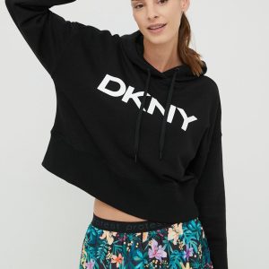 Dkny bluza femei, culoarea negru, cu imprimeu