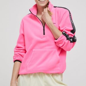 Dkny bluza femei, culoarea roz, cu imprimeu