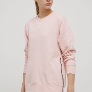 Dkny hanorac de bumbac femei, culoarea roz, neted