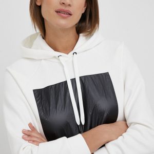 Armani Exchange bluza femei, culoarea alb, cu imprimeu