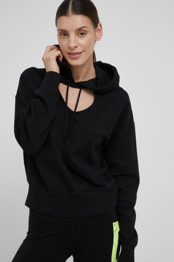 Dkny hanorac de bumbac femei, culoarea negru, neted