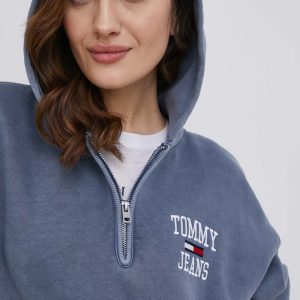 Tommy Jeans bluza femei, culoarea violet, cu imprimeu