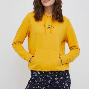 SS22-BLD02A_11X_F1.jpg Tommy Jeans bluza femei, culoarea galben, cu imprimeu
