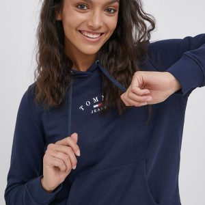 SS22-BLD02A_59X_F1.jpg Tommy Jeans bluza femei, culoarea albastru marin, cu imprimeu