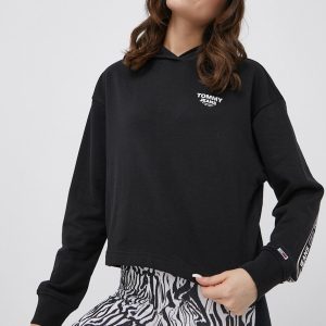 SS22-BLD08F_99X_F1.jpg Tommy Jeans bluza femei, culoarea negru, cu imprimeu