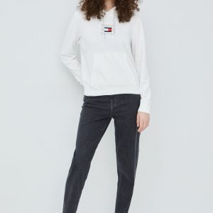 SS22-BLD08O_00X_F1.jpg Tommy Jeans bluza femei, culoarea bej, cu imprimeu