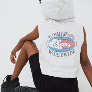 SS22-BLD08R_90X_F1.jpg Tommy Jeans vesta femei, culoarea gri, melanj