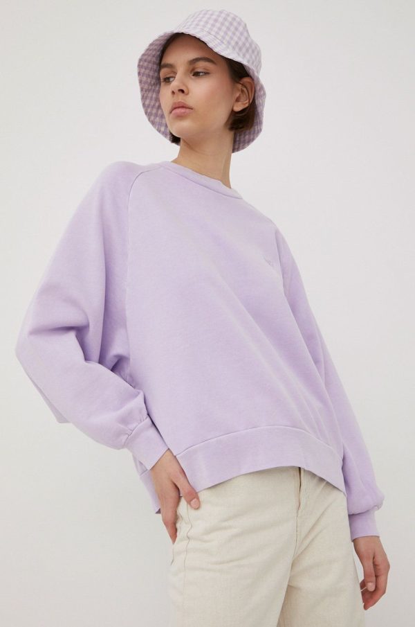 Levi's hanorac de bumbac femei, culoarea violet, neted