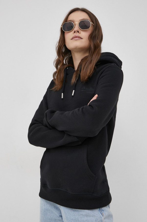 SS22-BLD0AY_99X_F1.jpg Superdry Bluză femei, culoarea negru, material neted