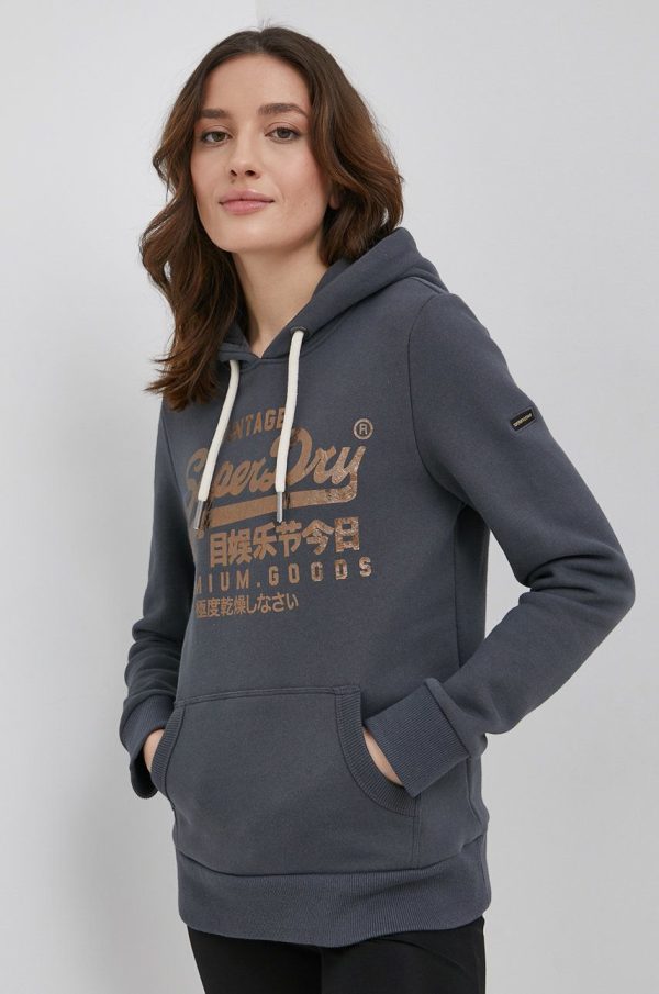 SS22-BLD0B8_90X_F1.jpg Superdry bluza femei, culoarea gri, cu imprimeu