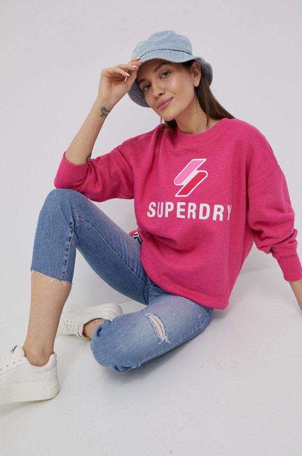 SS22-BLD0BK_43X_F1.jpg Superdry bluza femei, culoarea roz, cu imprimeu