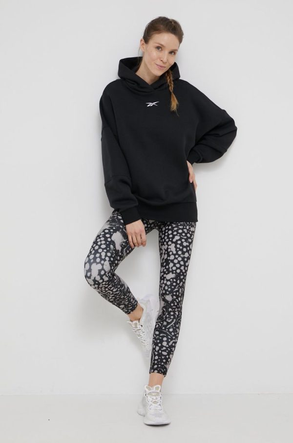Reebok bluza H51828 femei, culoarea negru, neted