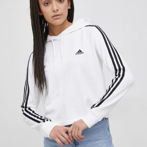 Adidas Bluză GM5574 femei, culoarea alb, material neted