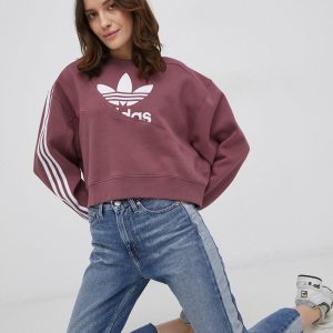 adidas Originals bluza Adicolor HC4620 femei, culoarea violet, neted