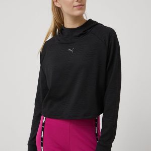 Puma hanorac de antrenament Flawless 521551 femei, culoarea negru, modelator