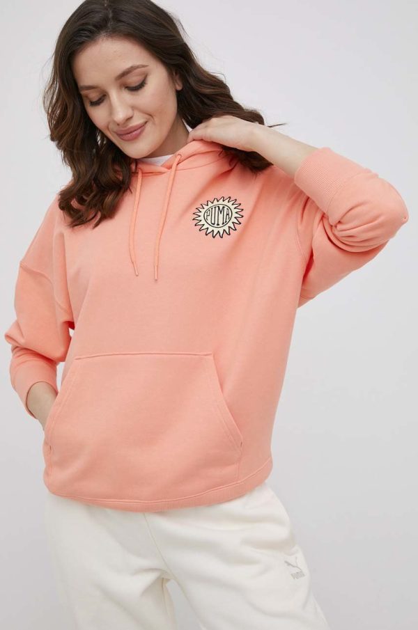 SS22-BLD0HM_24X_F1.jpg Puma hanorac de bumbac 533583 femei, culoarea portocaliu, cu imprimeu