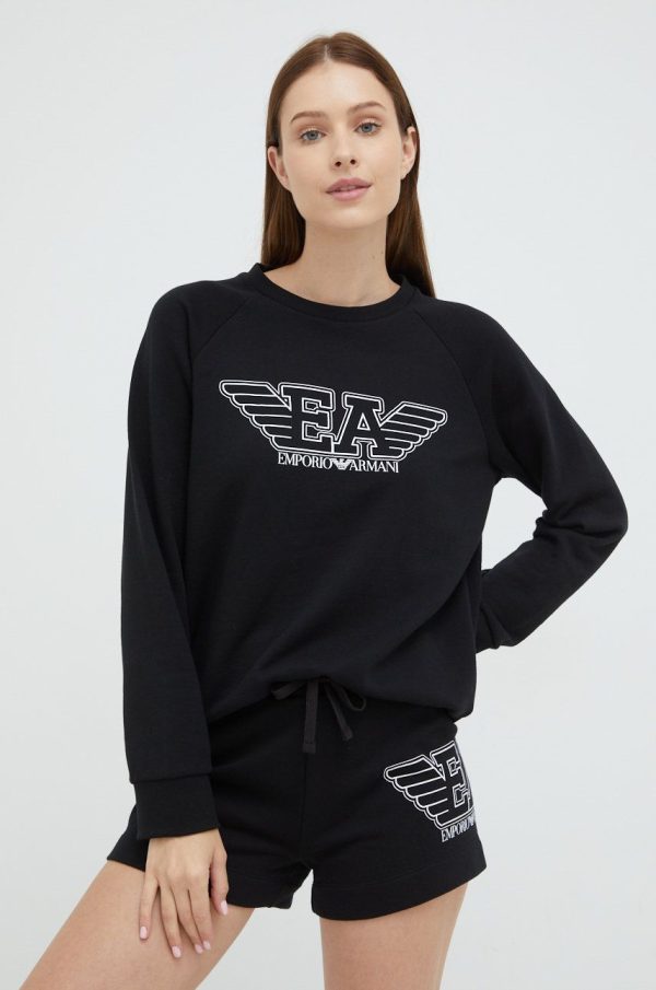 SS22-BLD0JB_99A_F1.jpg Emporio Armani Underwear bluza femei, culoarea negru, cu imprimeu