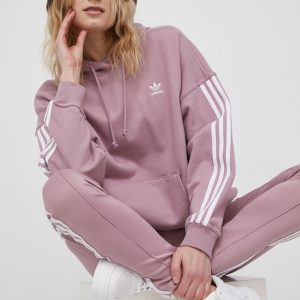 SS22-BLD0JT_34X_F1.jpg adidas Originals hanorac de bumbac Adicolor HB9531 femei, culoarea roz, neted