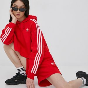 SS22-BLD0K8_33X_F1.jpg adidas Originals bluza Adicolor HC2017 femei, culoarea rosu, cu imprimeu