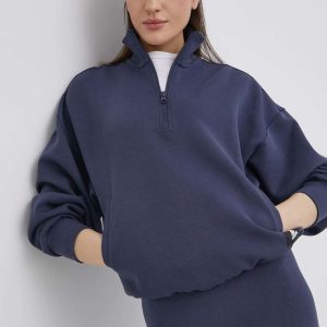 adidas Performance bluza HD6569 femei, culoarea albastru marin, neted
