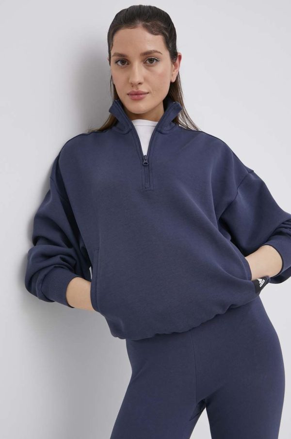 adidas Performance bluza HD6569 femei, culoarea albastru marin, neted