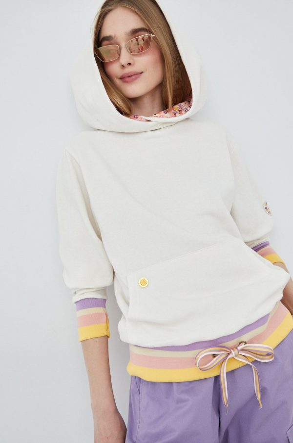 SS22-BLD0N7_01X_F1.jpg Femi Stories bluza femei, culoarea bej, cu imprimeu