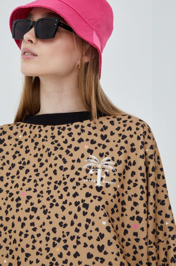 SS22-BLD0NA_88X_F1.jpg Femi Stories bluza femei, culoarea maro, cu imprimeu