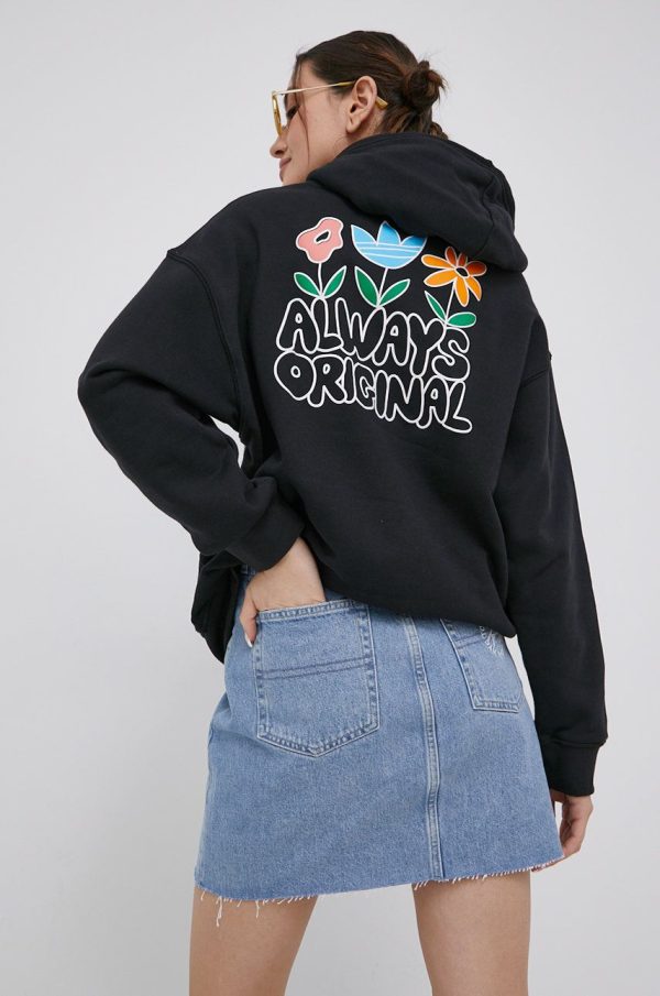 SS22-BLD0NB_99X_F1.jpg adidas Originals hanorac de bumbac Always Original HF2000 femei, culoarea negru, neted