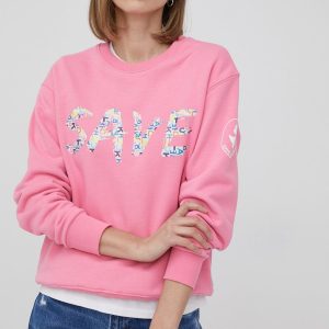Save The Duck bluza femei, culoarea roz, cu imprimeu