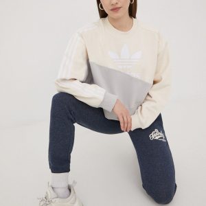 SS22-BLD0PP_09X_F1.jpg adidas Originals bluza Adicolor HC7055 femei, culoarea gri, cu imprimeu