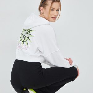 adidas Originals bluza HT5977 femei, culoarea alb, cu imprimeu