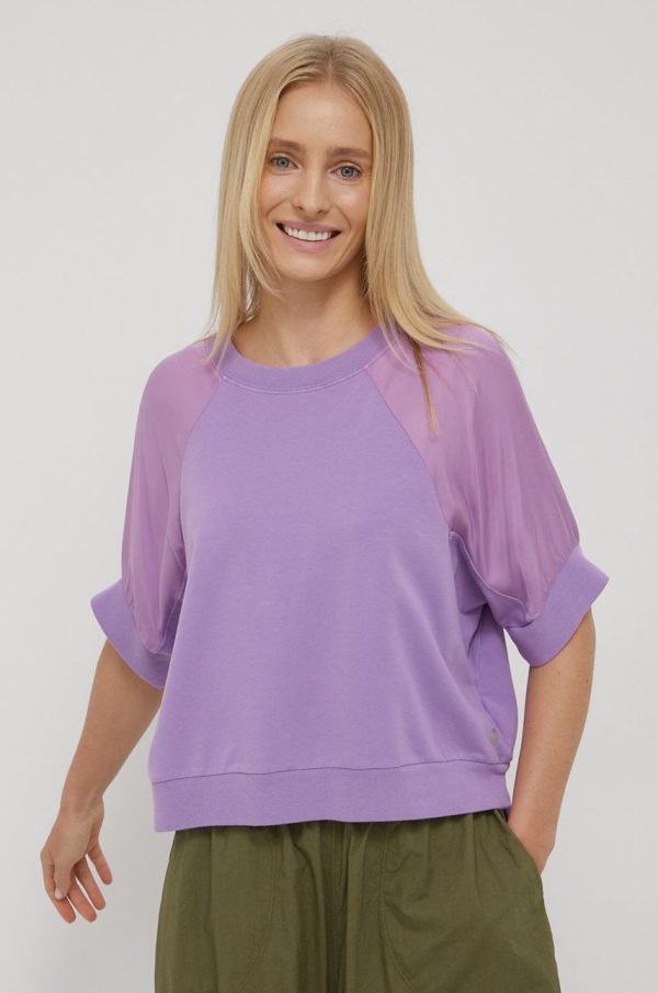 Deha bluza femei, culoarea violet, neted