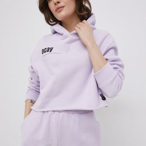 OCAY hanorac de bumbac femei, culoarea violet, cu imprimeu