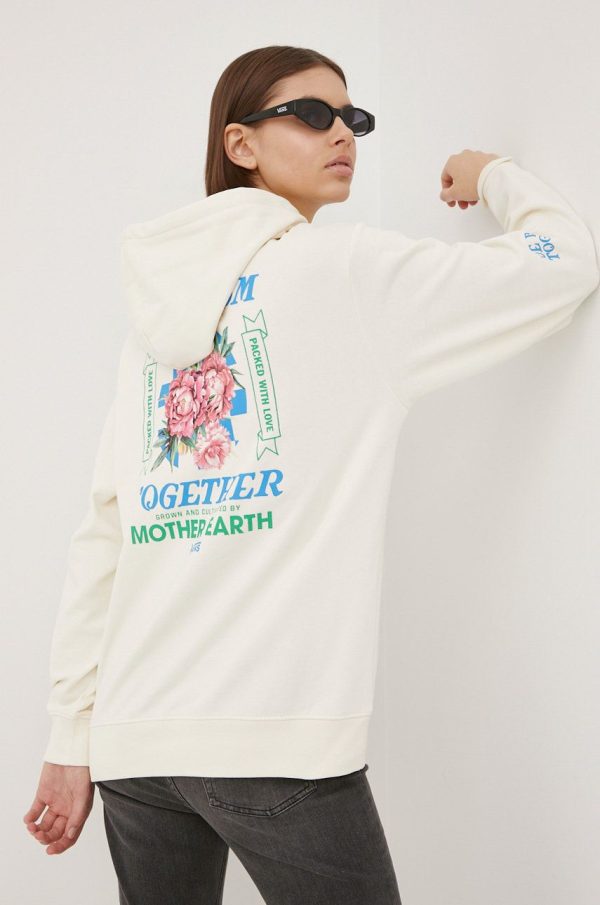 SS22-BLD0YI_01X_F1.jpg Vans bluza femei, culoarea bej, cu imprimeu