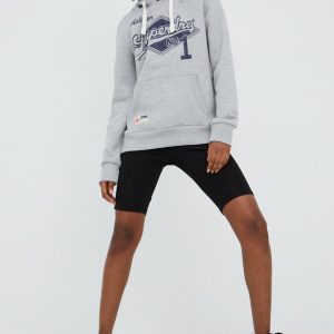 Superdry bluza femei, culoarea gri, melanj